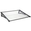 Entrance Roof Aluminum Polycarbonate Straight Black Bracket, Transparent Panel 120 cm x 90 cm
