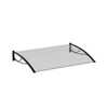 Entrance Ceiling Aluminium Polycarbonate LIGHT Curved Black Bracket, Transparent Top 120 cm x 80 cm