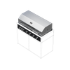 Skotte 1156 Grill Module, 6 Burners, Stainless Steel, W 1130 mm