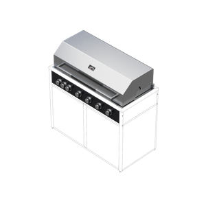 Skotte 1156 Grill Module, 6 Burners, Stainless Steel, W 1130 mm
