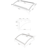 Entrance Ceiling Aluminium Polycarbonate with LED Lighting Curved Silver/Black Bracket, Transparent Panel
