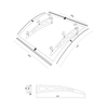 Entrance Ceiling Aluminum Polycarbonate Curved Silver/Black Bracket, Transparent Top