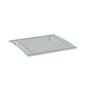 Entrance Ceiling Aluminum Polycarbonate Curved Silver/Black Bracket, Transparent Top