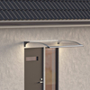 Entrance Ceiling Aluminium Polycarbonate with LED Lighting Curved Silver/Black Bracket, Transparent Panel