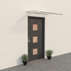 Entrance Ceiling Aluminum Polycarbonate Curved Silver/Black Bracket, Transparent Top