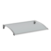 Entrance Ceiling Aluminium Polycarbonate with LED Lighting Curved Silver/Black Bracket, Transparent Panel
