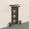 Entrance canopy Aluminium Polycarbonate with LED lighting Straight Dark grey bracket, clear glass