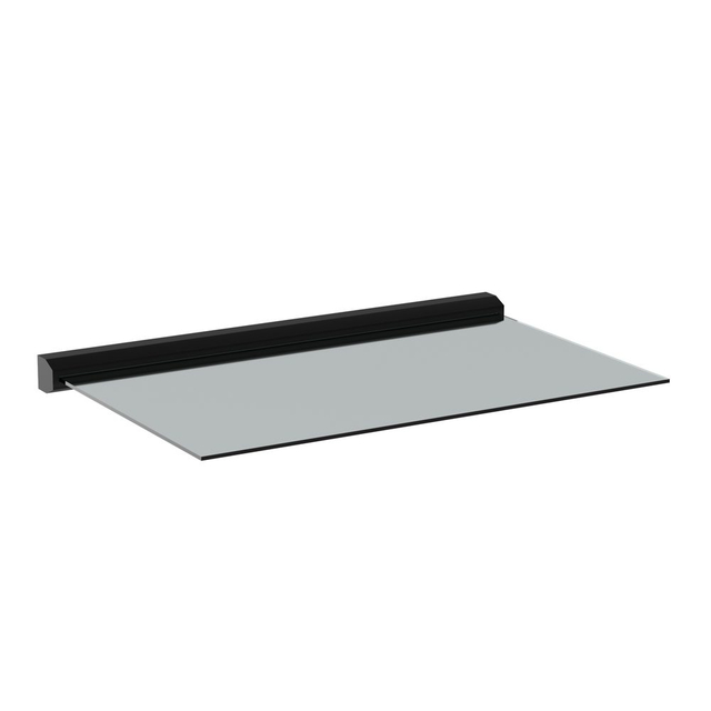 Entrance canopy Aluminium Polycarbonate with LED lighting Straight Dark grey bracket, clear glass