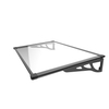 Entrance Roof Aluminum Polycarbonate Straight Black Bracket, Transparent Panel 120 cm x 90 cm